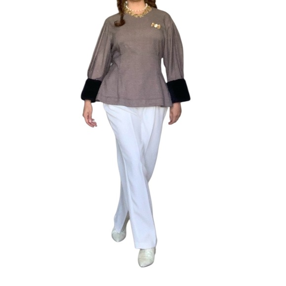 Zara - Puff Sleeve peplum cut Top - Small - Picture 1 of 11